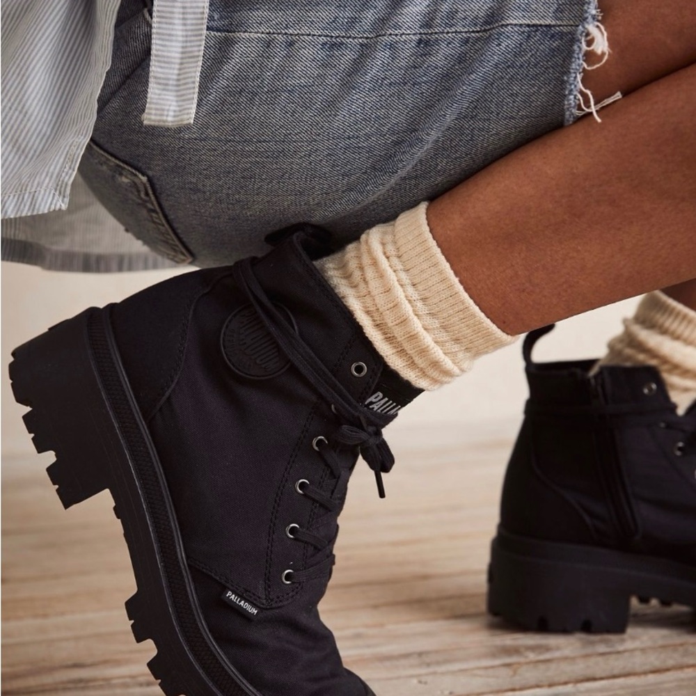 Palladium Black Lace Up Boots